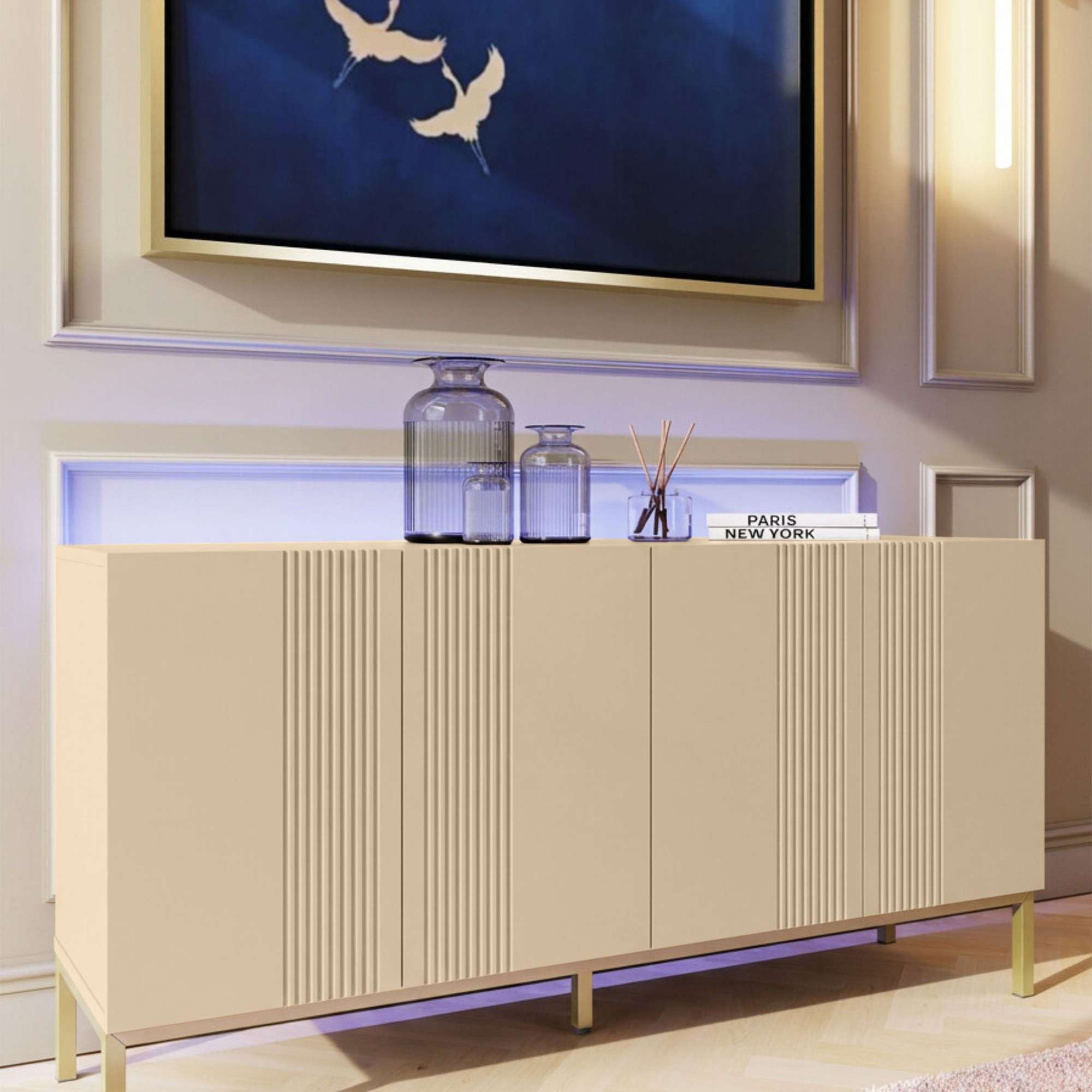 Iona LED Large Sideboard in Natural Stone
